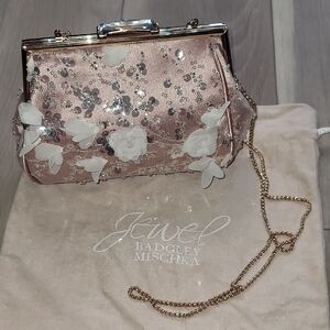 Badgley Mischka Pink Textured Clutch